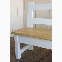 Handmade Painted Bench With Waxed Seat