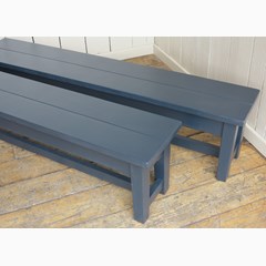 Handmade Painted Pair Of Benches