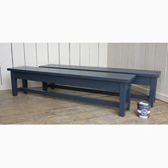 Handmade Painted Plank Top Benches 