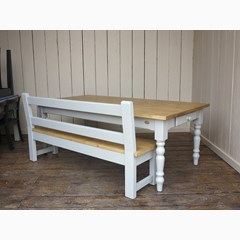 Handmade Table and Bench With Back Rest 