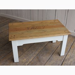 Handmade Wooden Coffee Table With Burnt Table Top