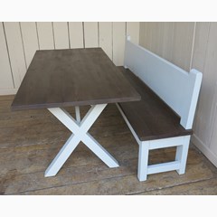 Handmade X Frame Plank Top Table 