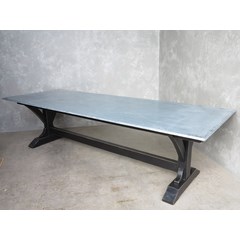 Handmade Zinc Top Refectory Style Table 