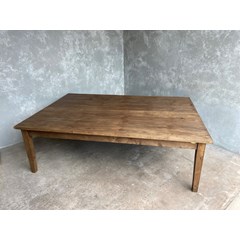 Large Wooden Table Waxed In Jacobean Finish