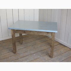 Made To Measure Zinc Top Table With Waxed Base 