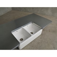 Metal Kitchen Worktop With Sink Cutout 