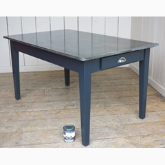 Metal Top Dining Table With Cutlery Drawer