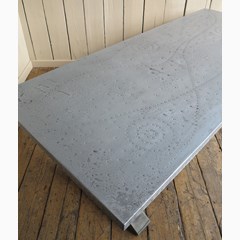 Metal Zinc Table Top With Nailed Detailing 