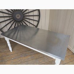 Natural Chunky Metal Kitchen or Dining Room Tables 