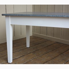 Natural Zinc Top Kithchen Table With Painted Legs 