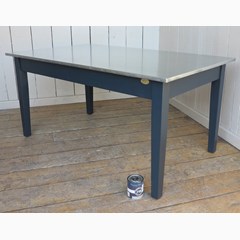 Natural Zinc Top Table Painted In Farrow & Ball Railings 