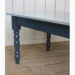 Natural Zinc Top Table with Nailed Edges 