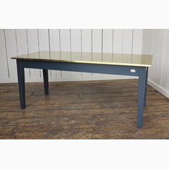 Painted Kitchen Table With a Metal Table Top 