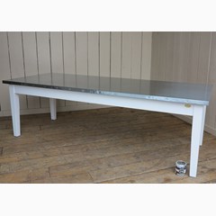 Painted Tapered Leg Table With Natural Zinc Top 