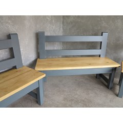 Pair Of Handmade Pine Benches 