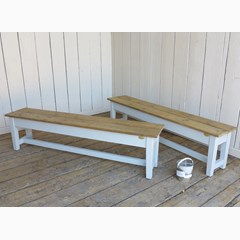 Pair Of Handmade Wooden Kitchen Benches 