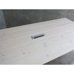 Plank Top Meeting Room Table With Cable Cutout 
