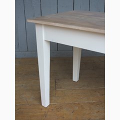 Tapered Leg Limed Floorboard Table