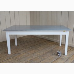 Tapered Legged Natural Zinc Top Table 
