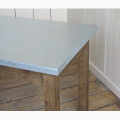 Thick Natural Zinc Top Kitchen Table 