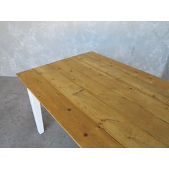Waxed Finish Floorboard Top Table 