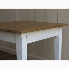 Waxed Wooden Table With Painted Base 