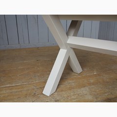 X Frame Solid Painted Base Table