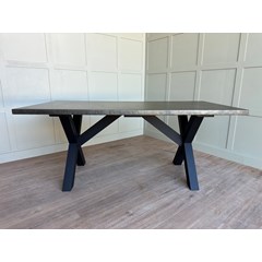 X Frame Style Table With Zinc Top