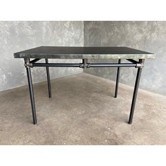 Zinc Dining Table With Metal Legs 