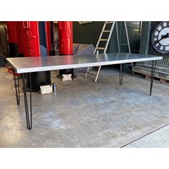 Zinc Table With Black Hairpin Legs 