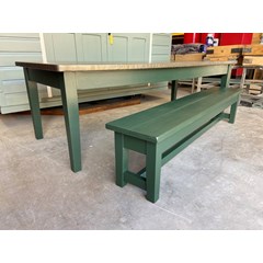 Zinc Table With Wooden Benches 