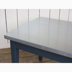 Zinc Top Kitchen Table With Painted Base