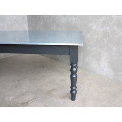 Zinc Top Kitchen Table With Turned Legs 