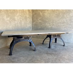 Zinc Top Table With Cast Iron Base