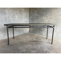 Zinc Top Table With Metal Tube Legs 