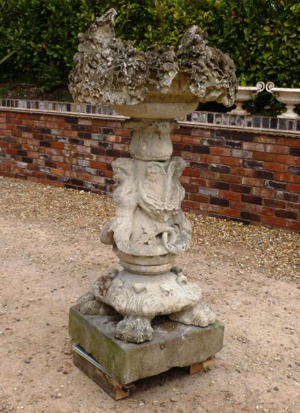 hand carved garden fountain antique