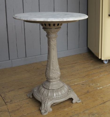table marble cast iron base