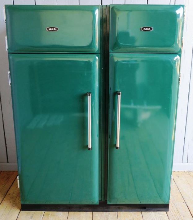 aga fridge freezer green for sale