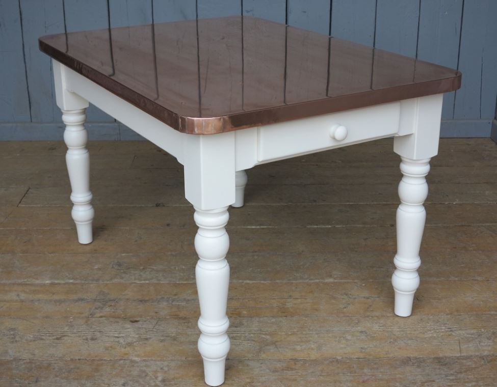  copper table zinc bespoke for sale ukaa reclaimed floor board plank top