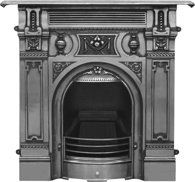 Carron cast iron fire surrounds, baskets, combinations and fireplaces for sale at UKAA, made from original Victorian moulds so have the look of a reclaimed item