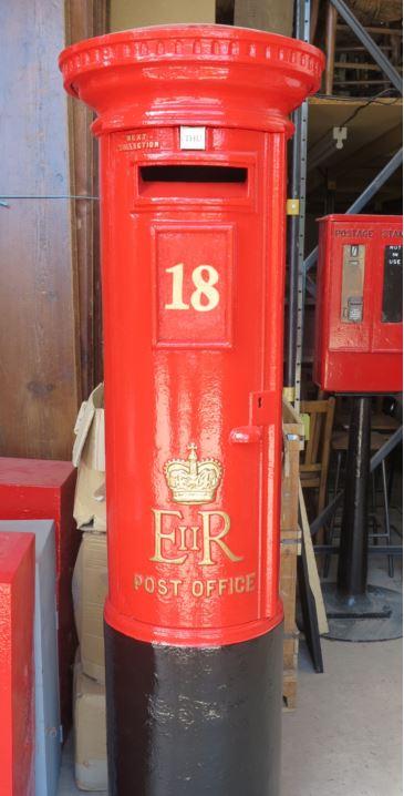 Reclaimed and original red Royal Mail post and pillar boxes fully sympathetically refreshed with Chubb locks and keys for international world wide shipping