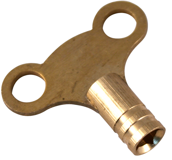 Standard radiator bleed key for traditional cast iron Victorian radiators and new Carron radiators in the style of antique Victorian radiators and air vents.