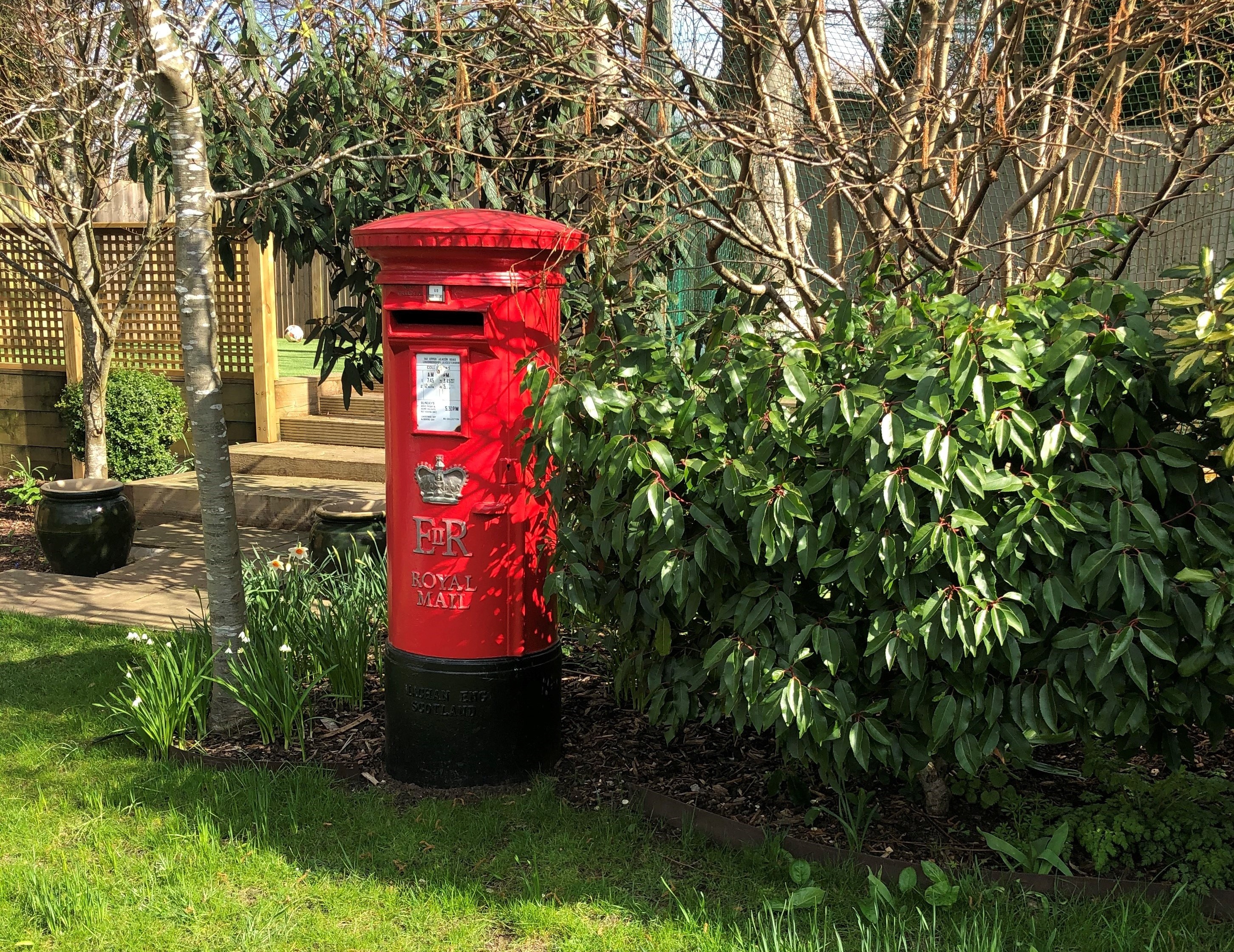 Antique Royal Mail Pillar Box Fitted In a Private Property