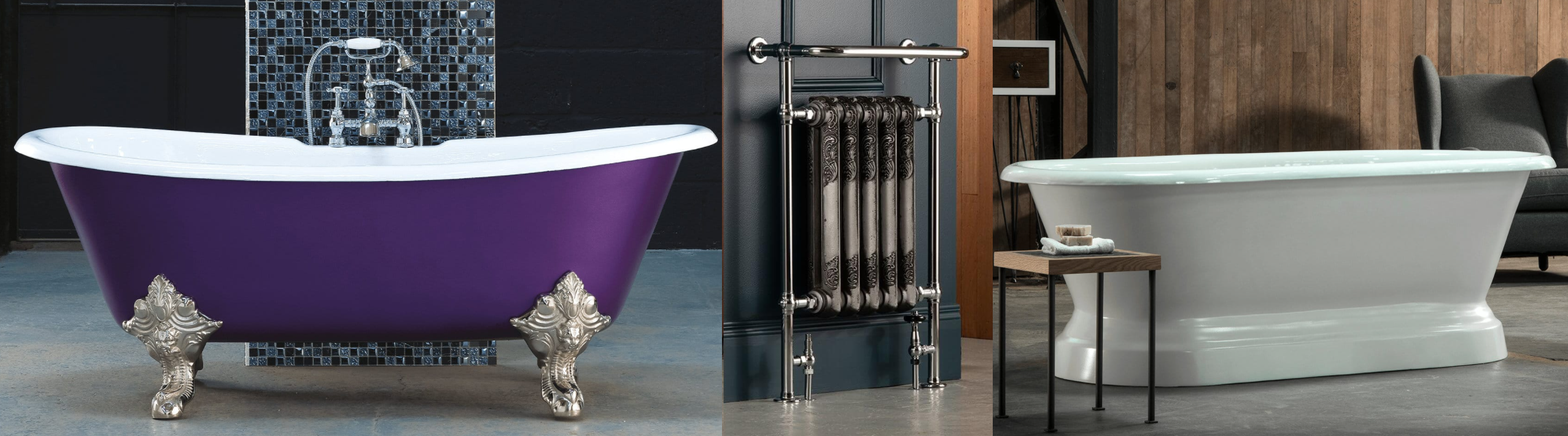 Arroll Traditional Cast Iron Baths and Towel Rail Available Online at UKAA