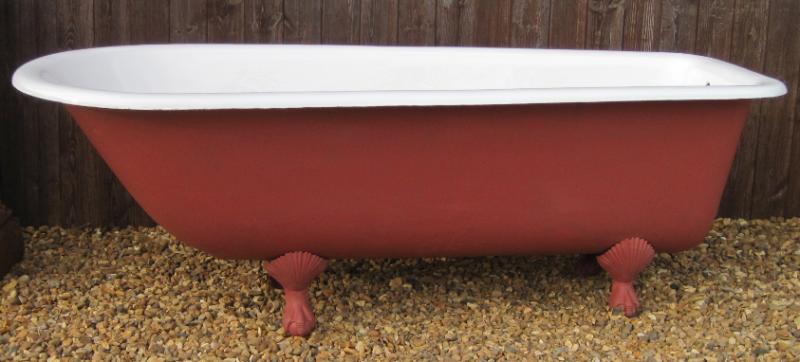 Original antique claw foot bath tub suitable for old fashioned bathrooms for sale in our antiques yard in Staffordshire 