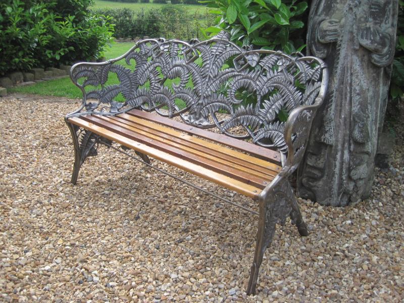 Antique Coalbrookdale Fern and Blackberry Garden Bench 5587