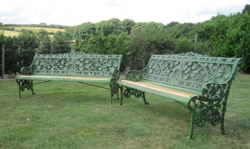 Coalbrookdale original salvaged antique garden benches