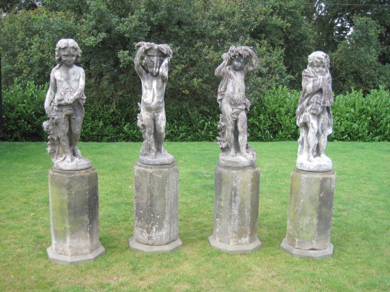 Set Of Original Antique J P White  Four Seasons Statues With No Damage Or Repairs In Our Warehouse