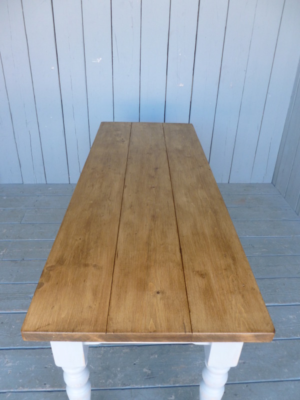 Bespoke
            plank topped table made by UKAA