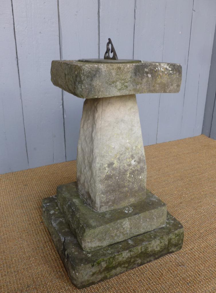 Original antique stone reclaimed sundial available to view in our yard 